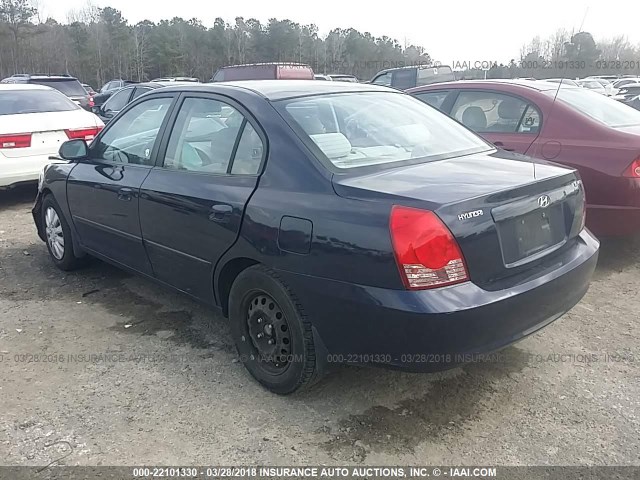 KMHDN46D16U321692 - 2006 HYUNDAI ELANTRA GLS/GT/LIMITED Dark Blue photo 3