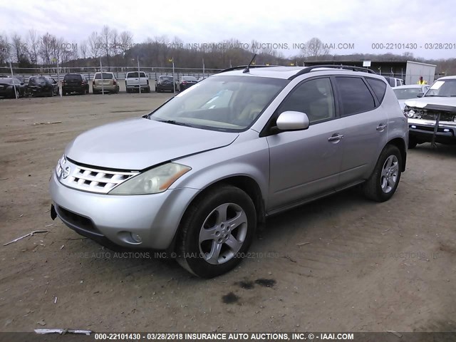 JN8AZ08W33W208365 - 2003 NISSAN MURANO SL/SE SILVER photo 2