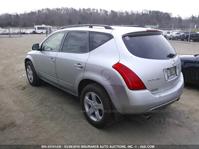 JN8AZ08W33W208365 - 2003 NISSAN MURANO SL/SE SILVER photo 3