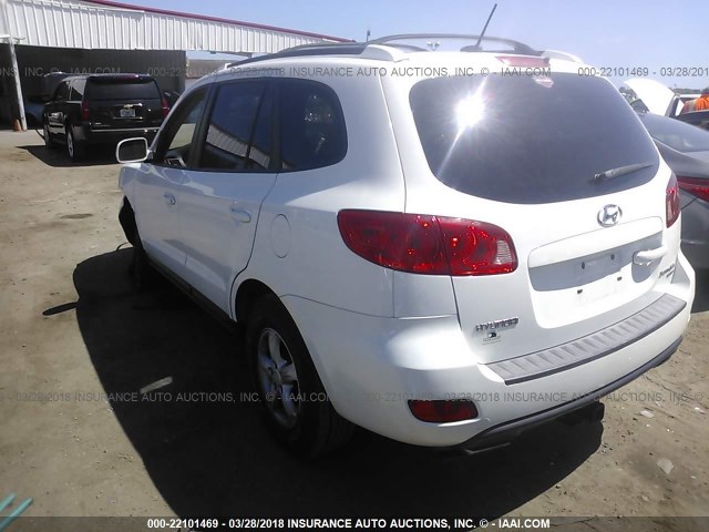 5NMSG73D37H064023 - 2007 HYUNDAI SANTA FE GLS WHITE photo 3