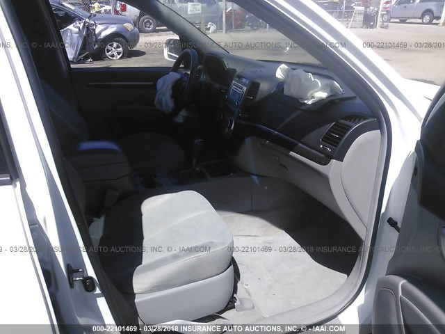 5NMSG73D37H064023 - 2007 HYUNDAI SANTA FE GLS WHITE photo 5