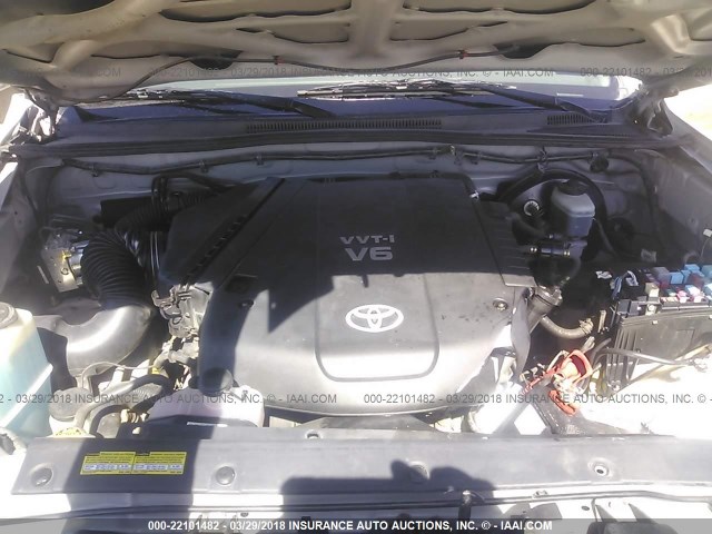 5TEJU62N25Z078453 - 2005 TOYOTA TACOMA DOUBLE CAB PRERUNNER GRAY photo 10