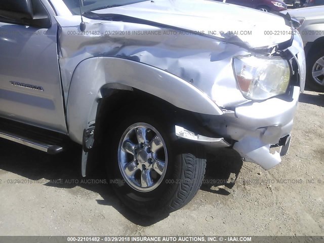 5TEJU62N25Z078453 - 2005 TOYOTA TACOMA DOUBLE CAB PRERUNNER GRAY photo 6