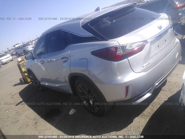 2T2BGMCA1GC001816 - 2016 LEXUS RX 450H/BASE/F SPORT SILVER photo 3