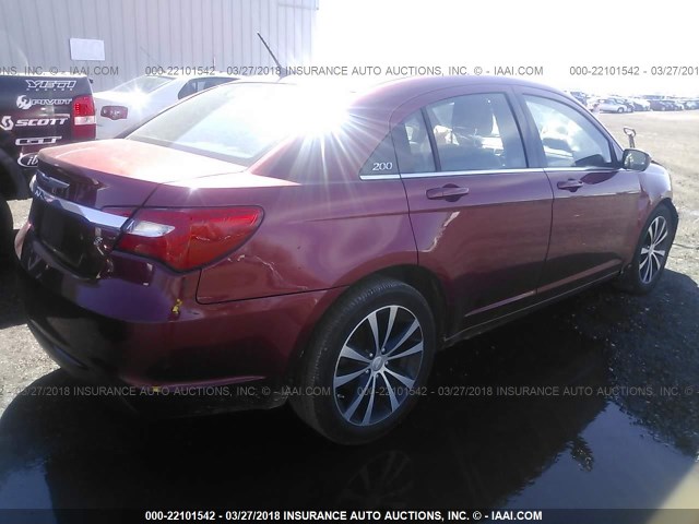 1C3CCBCG2DN526183 - 2013 CHRYSLER 200 LIMITED RED photo 4