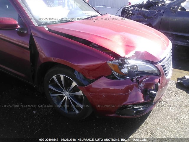 1C3CCBCG2DN526183 - 2013 CHRYSLER 200 LIMITED RED photo 6