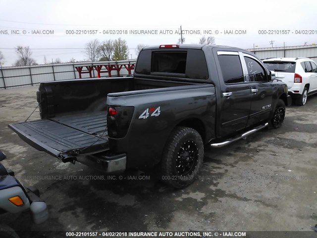 1N6BA0EC4CN323450 - 2012 NISSAN TITAN S/SV/SL/PRO-4X GRAY photo 4