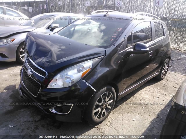 KL8CF6S95EC431216 - 2014 CHEVROLET SPARK 2LT BLACK photo 2