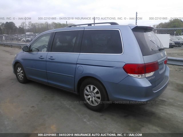 5FNRL38698B003338 - 2008 HONDA ODYSSEY EXL BLUE photo 3