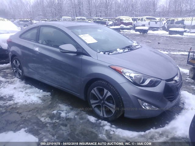 KMHDH6AE8DU001902 - 2013 HYUNDAI ELANTRA COUPE GS/SE GRAY photo 1