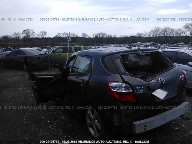 2T1KE40E99C026533 - 2009 TOYOTA COROLLA MATRIX S BLACK photo 3