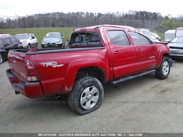 5TEJU62N68Z587188 - 2008 TOYOTA TACOMA DOUBLE CAB PRERUNNER RED photo 4