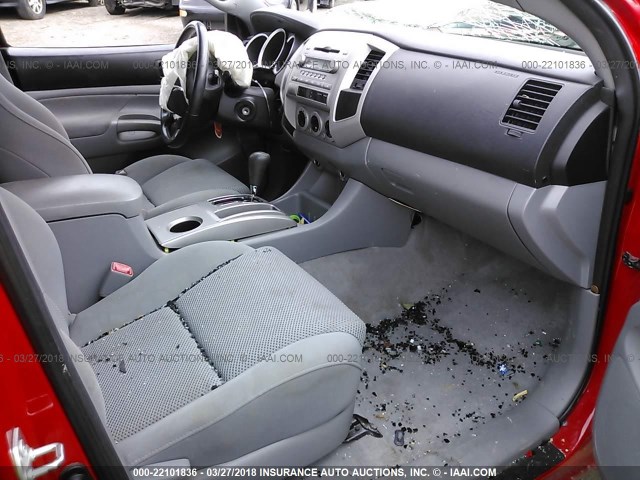5TEJU62N68Z587188 - 2008 TOYOTA TACOMA DOUBLE CAB PRERUNNER RED photo 5
