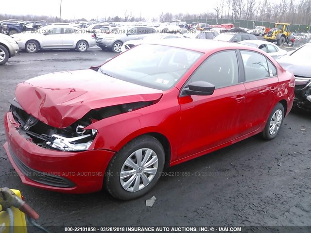 3VW2K7AJ7DM223719 - 2013 VOLKSWAGEN JETTA S 红色 照片 2