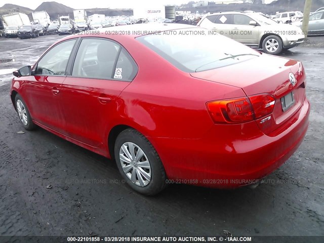 3VW2K7AJ7DM223719 - 2013 VOLKSWAGEN JETTA S 红色 照片 3