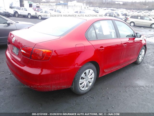 3VW2K7AJ7DM223719 - 2013 VOLKSWAGEN JETTA S 红色 照片 4