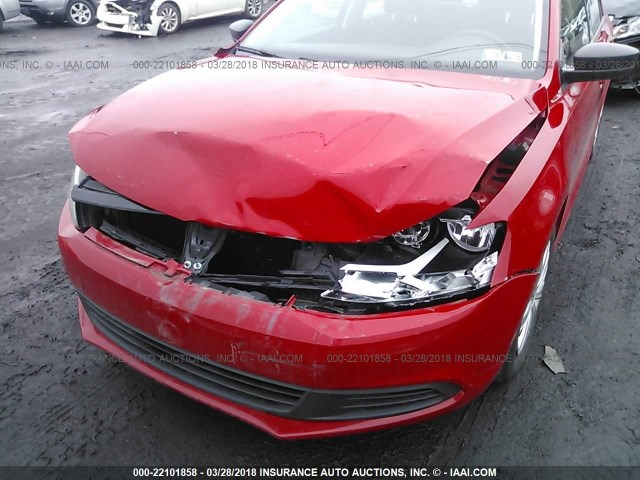 3VW2K7AJ7DM223719 - 2013 VOLKSWAGEN JETTA S RED photo 6