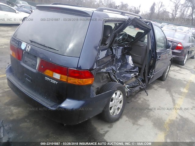 5FNRL18954B026768 - 2004 HONDA ODYSSEY EXL ლურჯი ფოტო 4