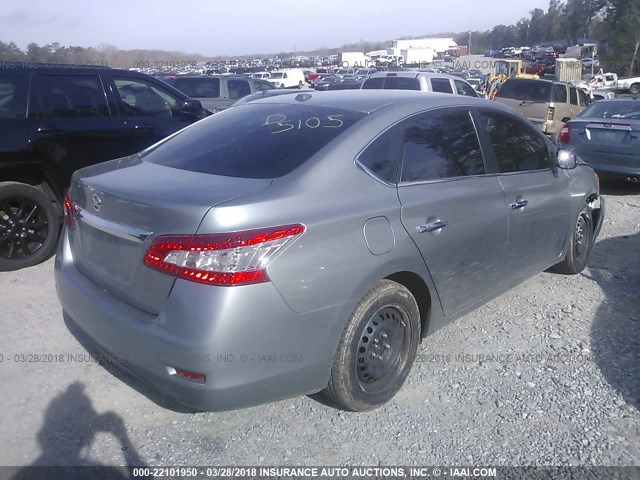 3N1AB7AP9DL615905 - 2013 NISSAN SENTRA S/SV/SR/SL GRAY photo 4