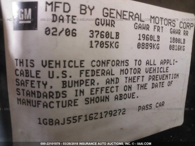 1G8AJ55F16Z179272 - 2006 SATURN ION LEVEL 2 Gümüş foto 9