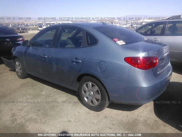 KMHDU46D57U222099 - 2007 HYUNDAI ELANTRA GLS/SE/LIMITED Light Blue photo 3