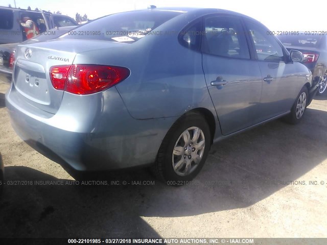 KMHDU46D57U222099 - 2007 HYUNDAI ELANTRA GLS/SE/LIMITED Light Blue photo 4