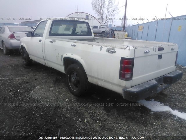 1B7FL26X0TS624567 - 1996 DODGE DAKOTA WHITE photo 3