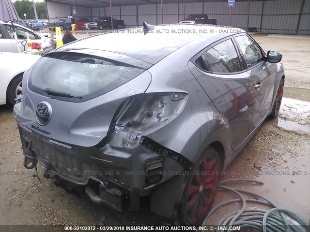 KMHTC6AD8DU114654 - 2013 HYUNDAI VELOSTER GRAY photo 4