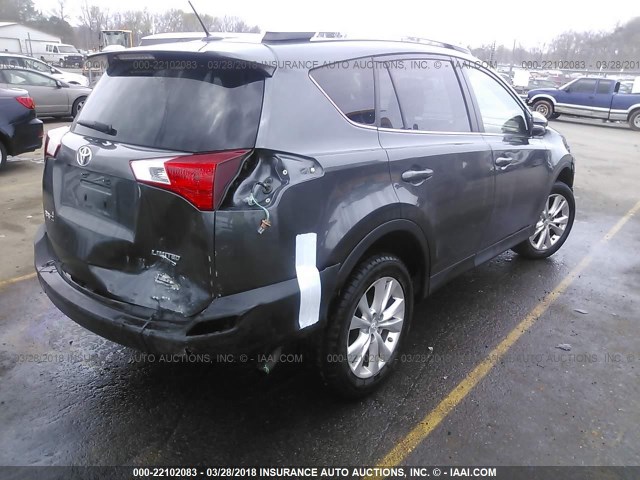 JTMDFREV7FD109176 - 2015 TOYOTA RAV4 LIMITED GRAY photo 4