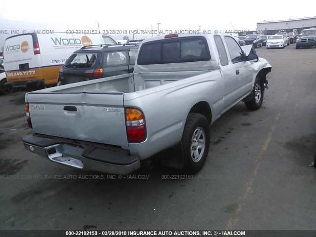 5TEVL52N73Z229105 - 2003 TOYOTA TACOMA XTRACAB SILVER photo 4