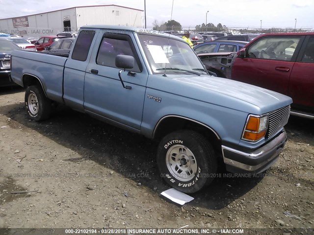 1FTCR14U1MPA98166 - 1991 FORD RANGER SUPER CAB Light Blue photo 1