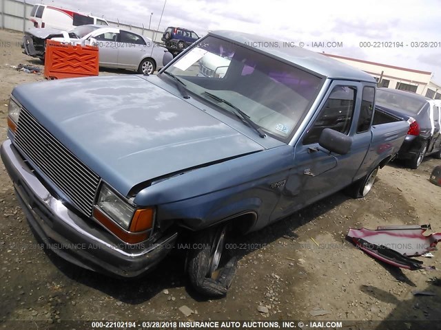 1FTCR14U1MPA98166 - 1991 FORD RANGER SUPER CAB Light Blue photo 2