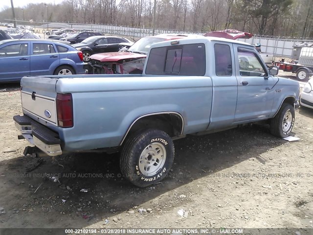 1FTCR14U1MPA98166 - 1991 FORD RANGER SUPER CAB Light Blue photo 4