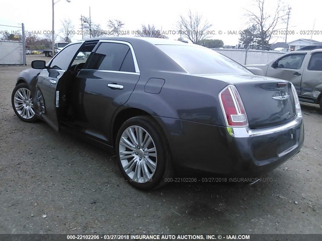 2C3CCAET0DH573113 - 2013 CHRYSLER 300C GRAY photo 3