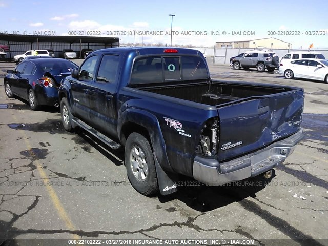 5TELU42N05Z095443 - 2005 TOYOTA TACOMA DOUBLE CAB BLUE photo 3