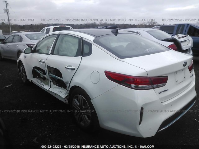 KNAGV4LD1H5009811 - 2017 KIA OPTIMA PLUG-IN HYBRID/EX WHITE photo 3