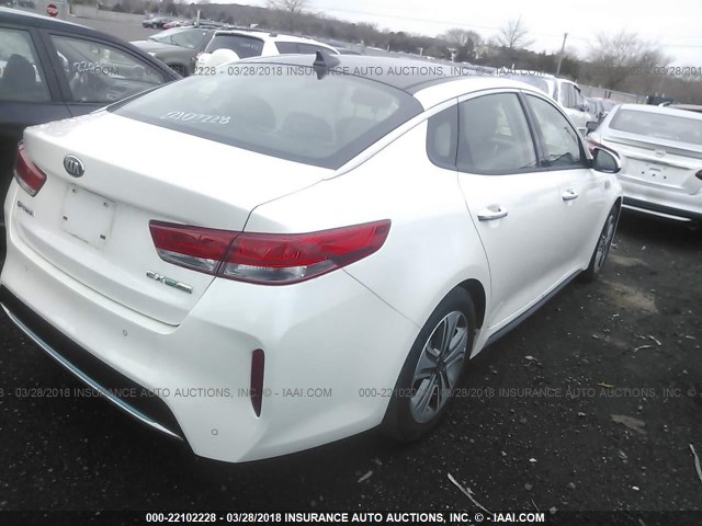 KNAGV4LD1H5009811 - 2017 KIA OPTIMA PLUG-IN HYBRID/EX WHITE photo 4