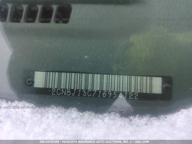 2CNBJ13C716954122 - 2001 CHEVROLET TRACKER SILVER photo 9