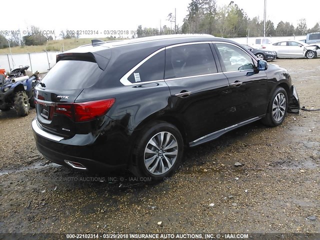 5FRYD4H46GB058999 - 2016 ACURA MDX TECHNOLOGY BLACK photo 4