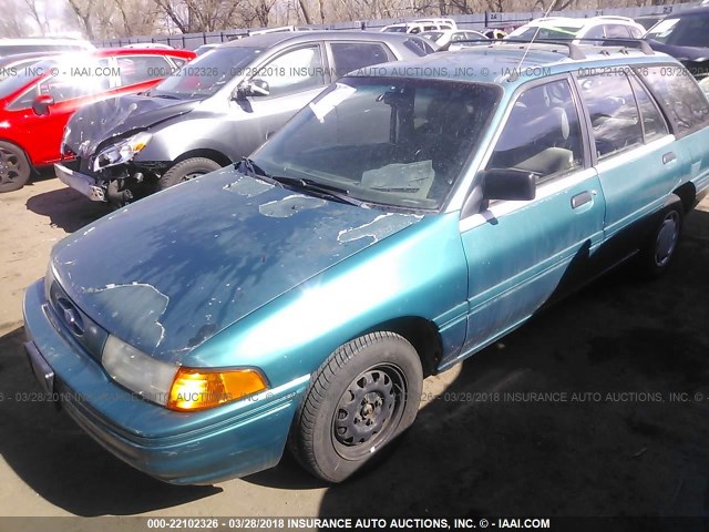 1FAPP15J2PW147161 - 1993 FORD ESCORT LX TEAL photo 2