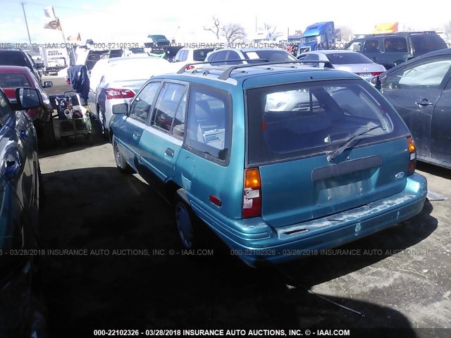 1FAPP15J2PW147161 - 1993 FORD ESCORT LX TEAL photo 3