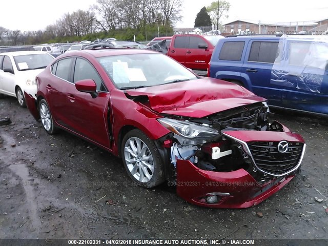 JM1BM1W35E1176922 - 2014 MAZDA 3 GRAND TOURING RED photo 1