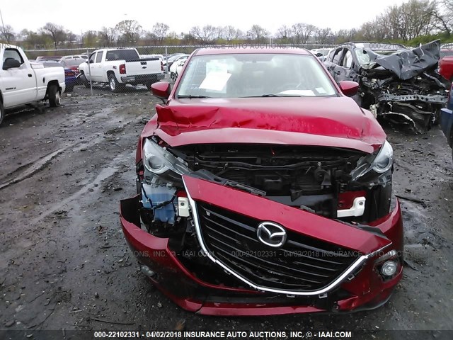 JM1BM1W35E1176922 - 2014 MAZDA 3 GRAND TOURING RED photo 6