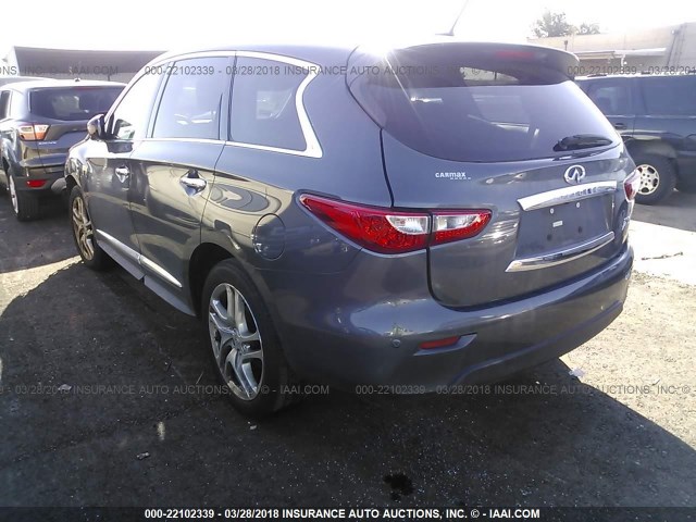 5N1AL0MN7DC321390 - 2013 INFINITI JX35 GRAY photo 3