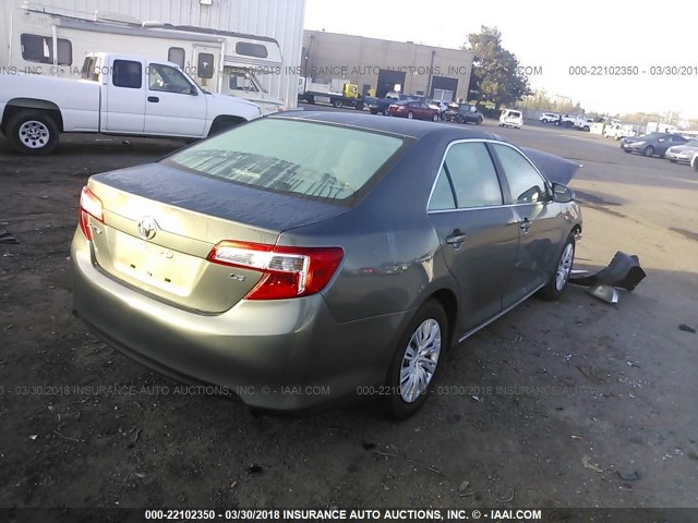 4T4BF1FK2DR334195 - 2013 TOYOTA CAMRY L/SE/LE/XLE 绿色 照片 4