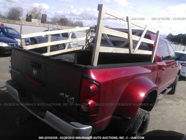 3D7MX49A97G814059 - 2007 DODGE RAM 3500 RED photo 4