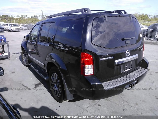 5N1AR1NBXCC609363 - 2012 NISSAN PATHFINDER S/LE/SE BLACK photo 3