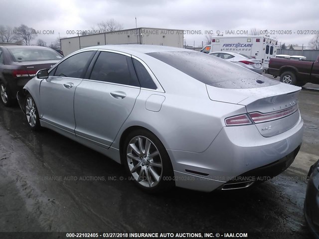 3LN6L2LU5FR623212 - 2015 LINCOLN MKZ HYBRID SILVER photo 3