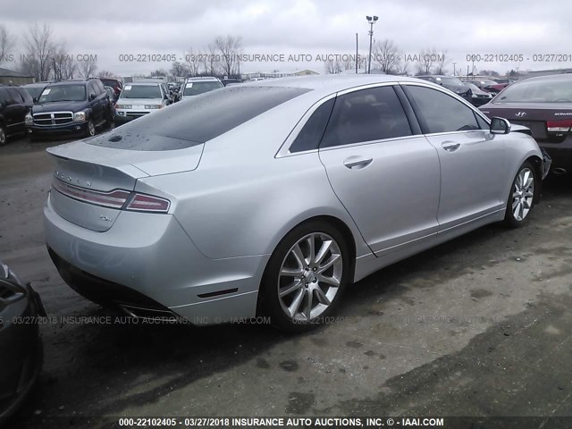 3LN6L2LU5FR623212 - 2015 LINCOLN MKZ HYBRID SILVER photo 4