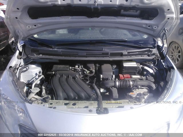 3N1CE2CP2FL418254 - 2015 NISSAN VERSA NOTE S/S PLUS/SV/SL/SR SILVER photo 10